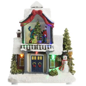 Светящийся новогодний домик Christmas Village: в гостях у Тимми 18*16*10 см, с движением Kaemingk фото 1