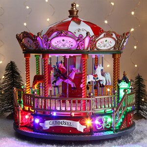 Светящаяся композиция Новогодняя Карусель Монпелье 24*23 см, с движением и музыкой Kaemingk фото 5