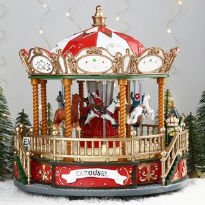 Светящаяся композиция Новогодняя Карусель Монпелье 24*23 см, с движением и музыкой Kaemingk фото 3