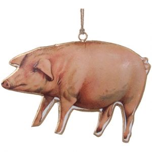 Ретро елочная игрушка Свинка Констанция 16 см, металл ShiShi фото 1