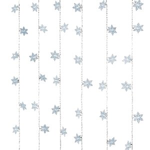 Гирлянда - занавес на окно Снежинки 1.2*1 м, 64 холодных белых LED ламп, прозрачный ПВХ, IP20 Kaemingk фото 2
