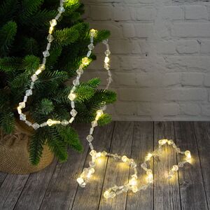 Светодиодная гирлянда на батарейках Кристаллы Астер 1.8 м 26 теплых белых LED ламп, прозрачный ПВХ, IP20 Kaemingk фото 1