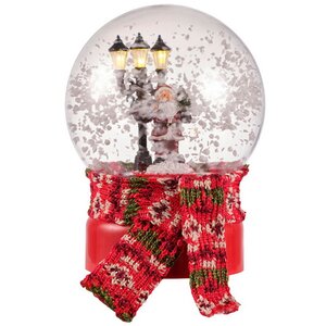 Музыкальный снежный шар с подсветкой и метелью Милый Санта 18*14 см, батарейки Kaemingk фото 3
