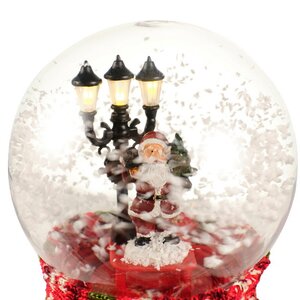 Музыкальный снежный шар с подсветкой и метелью Милый Санта 18*14 см, батарейки Kaemingk фото 5