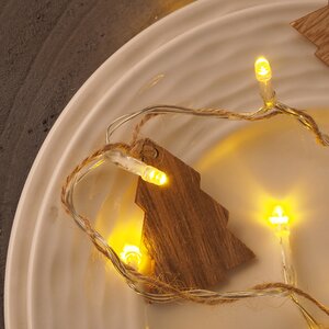 Светодиодная гирлянда на батарейках Елочки 1.2 м, 20 теплых белых LED ламп, прозрачный ПВХ, IP20 Kaemingk (Кейминг) фото 2