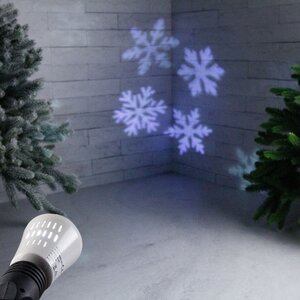 Новогодний светильник лампа Снежинки, цоколь Е27, 36 м2, 15*8 см Kaemingk фото 1