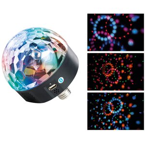 Светодиодный музыкальный диско шар Magic Ball 15*11 см, цоколь Е27, пульт управления, USB и bluetooth Kaemingk фото 6