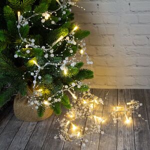 Светодиодная гирлянда Жемчужный Блеск 1.8 м 30 теплых белых LED ламп, прозрачный ПВХ, IP20 Kaemingk фото 1