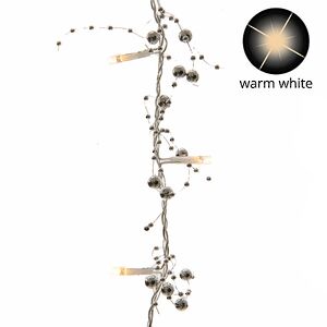 Светодиодная гирлянда Серебряные Бусинки 30 теплых белых LED ламп 1.8 м, прозрачный ПВХ, IP20 Kaemingk фото 4