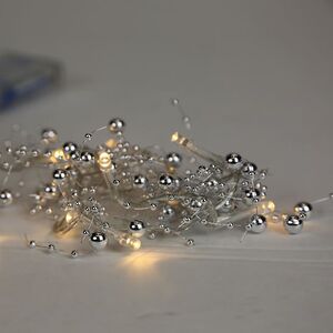 Светодиодная гирлянда Серебряные Бусинки 30 теплых белых LED ламп 1.8 м, прозрачный ПВХ, IP20 Kaemingk фото 2