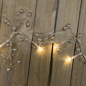 Светодиодная гирлянда Серебряные Бусинки 30 теплых белых LED ламп 1.8 м, прозрачный ПВХ, IP20 Kaemingk фото 1