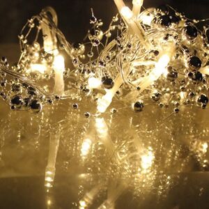 Светодиодная гирлянда Серебряные Бусинки 30 теплых белых LED ламп 1.8 м, прозрачный ПВХ, IP20 Kaemingk фото 5