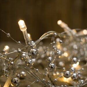Светодиодная гирлянда Серебряные Бусинки 30 теплых белых LED ламп 1.8 м, прозрачный ПВХ, IP20 Kaemingk фото 3