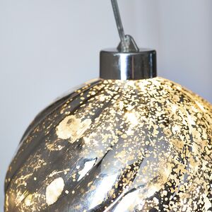 Светящийся елочный шар Эвелин 12 см серебряный, 5 теплых белых LED ламп, на батарейках Kaemingk (Кейминг) фото 3