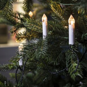 Гирлянда Свечи Уютное Пламя, 30 свечей с экстра теплым белым светом, на клипсах, 7.25 м, зеленый ПВХ, IP20 Kaemingk фото 1