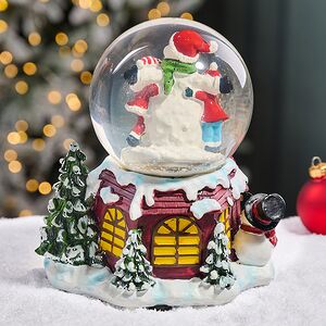 Снежный шар Christmas Fun: Снеговик и дети 21 см, с подсветкой, музыкой и движением, на батарейках Kaemingk (Кейминг) фото 8