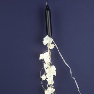 Гирлянда на елку 100-150 см Лучи Росы - Льдинки, 12 нитей, 180 теплых белых LED ламп, серебряная проволока, IP20 Kaemingk фото 3