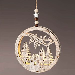 Декоративный светильник Apeldoorn Story - Рождество в лесу 14 см, на батарейках Kaemingk фото 7