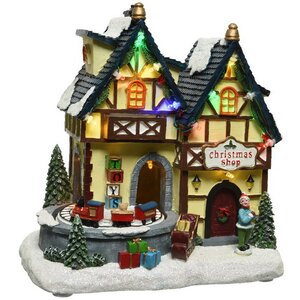 Светящийся новогодний домик Christmas Village: Магазин игрушек в Оберштайне 21*20 см, на батарейках Kaemingk фото 4