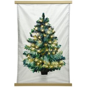 Светящаяся елка на стену Christmas Lights 112*75 см, 38 теплых белых LED ламп, USB кабель