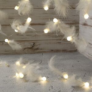 Светодиодная гирлянда Fluffy Dream 4.65 м, 40 теплых белых ламп, прозрачный ПВХ, IP20
