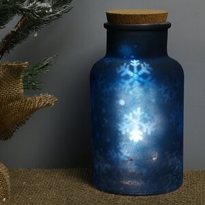 Декоративный светильник Snow Waltz 26 см голубой, 15 теплых белых LED ламп, на батарейках Kaemingk фото 1