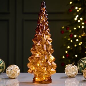 Новогодний светильник Елочка - Amber Cone 39 см, 10 LED ламп, на батарейках