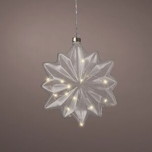 Подвесной светильник Звезда - Silver 19*8 см, 15 микро LED ламп, таймер, на батарейках, стекло 
