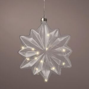 Подвесной светильник Звезда - Cristal Perfecto 19*8 см, 15 микро LED ламп, таймер, на батарейках, стекло