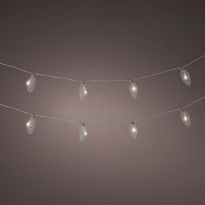 Светодиодная гирлянда Шишки Glassy Forest 1.75 м, 8 теплых белых LED ламп, прозрачный ПВХ, на батарейках, IP20