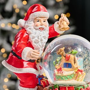 Новогодняя фигурка с снежным шаром Santa & Presents 25 см, с подсветкой и музыкой, на батарейках Kaemingk фото 3