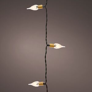Светодиодная гирлянда на батарейках Vintage lights 4.9 м, 50 теплых белых LED ламп, зеленый ПВХ, контроллер, таймер, IP20
