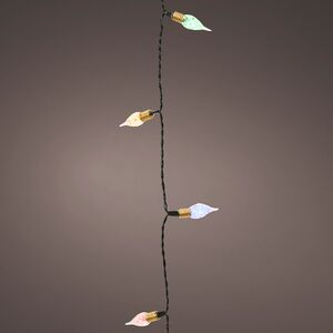 Светодиодная гирлянда на батарейках Vintage lights 4.9 м, 50 разноцветных LED ламп, зеленый ПВХ, контроллер, таймер