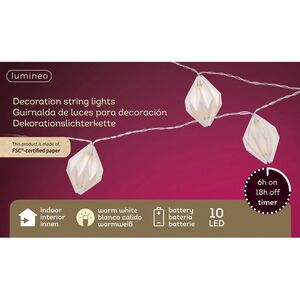 Светодиодная гирлянда Бумажные Лампочки 2.25 м, 10 теплых белых LED ламп, IP20 Kaemingk (Кейминг) фото 3