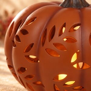 Светодиодная тыква Вивьен 36*31 см, 12 теплых белых LED ламп Kaemingk (Кейминг) фото 3