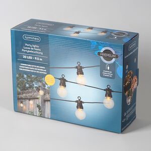 Гирлянда из лампочек, 20 экстра теплых белых LED ламп, 9.5 м, черный ПВХ, соединяемая, IP44 Kaemingk фото 15