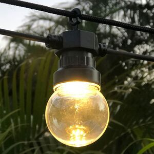 Гирлянда из лампочек, 20 экстра теплых белых LED ламп, 9.5 м, черный ПВХ, соединяемая, IP44 Kaemingk фото 6