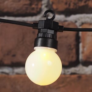 Гирлянда из белых лампочек Ретро, 20 ламп, теплые белые LED, 9.5 м, черный ПВХ, соединяемая Kaemingk фото 4