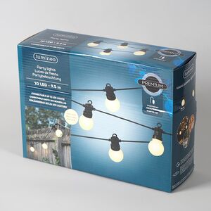 Гирлянда из белых лампочек Ретро, 20 ламп, теплые белые LED, 9.5 м, черный ПВХ, соединяемая, IP44 Kaemingk фото 12