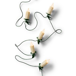 Гирлянда Гигантские оплавленные Cвечи 30 матовых белых ламп на клипсах 12 м, зеленый ПВХ, IP20 Kaemingk фото 6