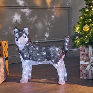Акриловая фигура Хаски 49 см, 80 LED ламп, IP44 Kaemingk фото 5