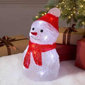 Светящаяся фигура Снеговик Генрих - Snowy Friends 25 см, 20 LED ламп, на батарейках, IP20