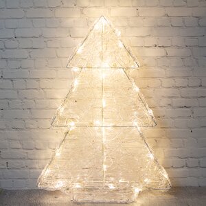 Светящаяся фигура Елка White Pearl, теплые белые LED лампы, IP44
