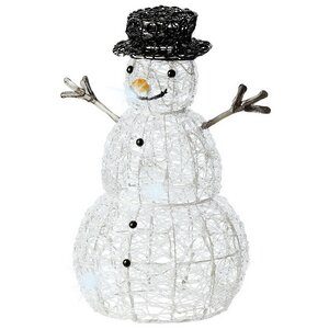 Светящаяся фигура Снеговик Mr Snowman 60 см, 80 LED ламп с мерцанием, IP44 Kaemingk фото 2