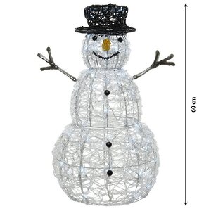 Светящаяся фигура Снеговик Mr Snowman 60 см, 80 LED ламп с мерцанием, IP44 Kaemingk фото 5