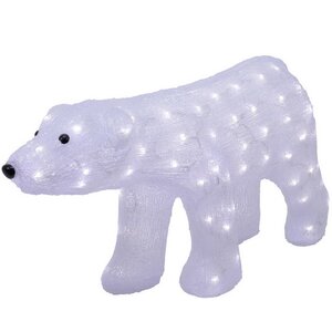 Светодиодная фигура Медведь Боб - Полярный житель 81 см, 100 теплых/холодных белых LED ламп, IP44 Kaemingk фото 1