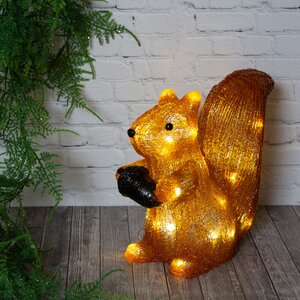 Светящаяся фигура Белочка с желудем 27 см на батарейках, 30 LED ламп, IP44, уцененная