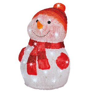 Светящаяся фигура Снеговик Пьер - Happy Holidays 35 см, 40 холодных белых LED ламп, на батарейках, IP44 Kaemingk фото 1