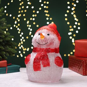 Светящаяся фигура Снеговик Пьер - Happy Holidays 35 см, 40 холодных белых LED ламп, на батарейках, IP44 Kaemingk фото 3
