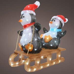 Светящаяся фигура Пингвины Момо и Лилу на санках 62*57 см, 110 LED ламп, IP44 Kaemingk фото 2